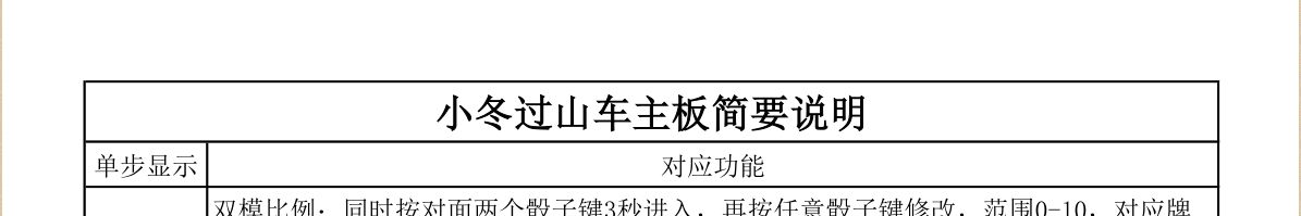 小冬过山车主板简要说明
