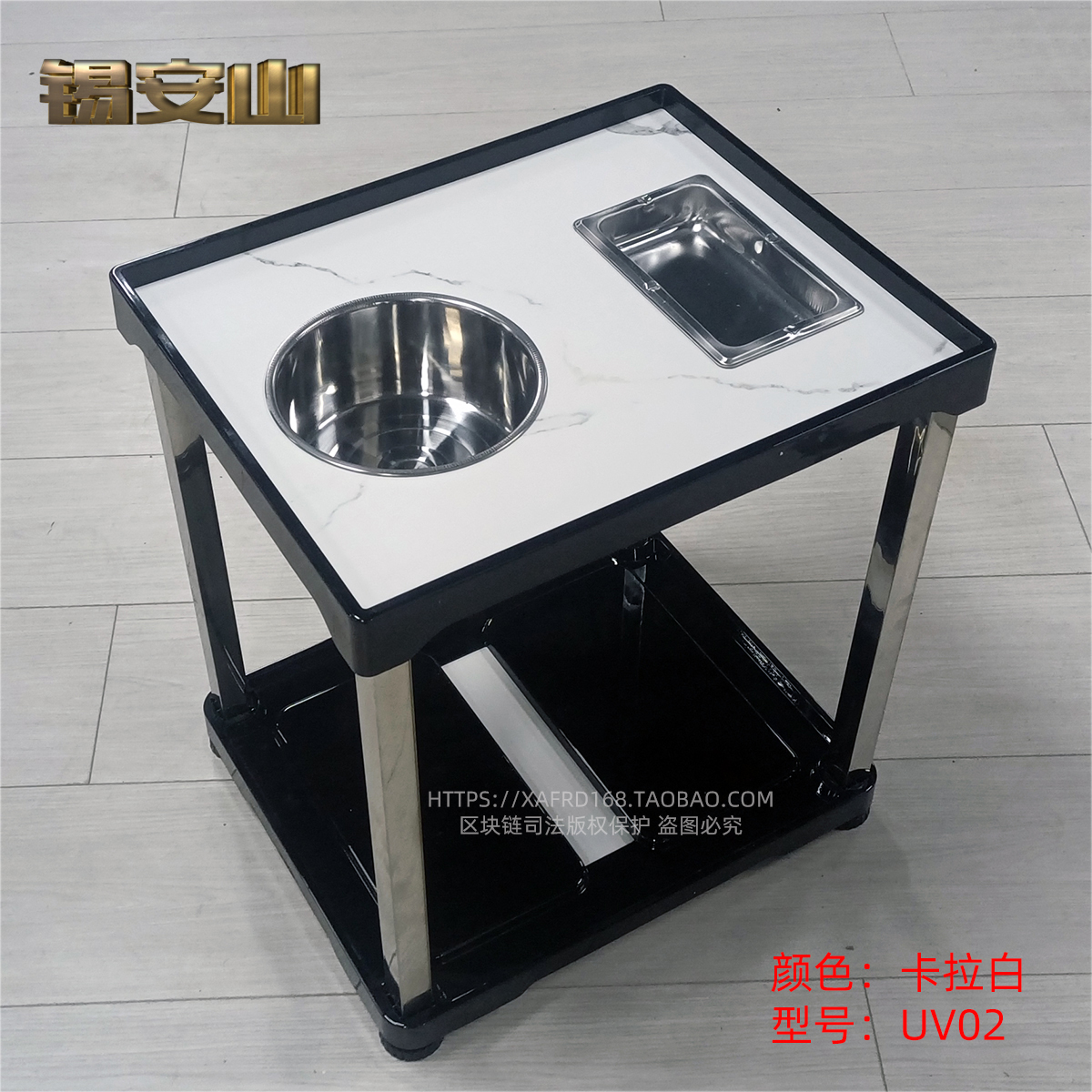 耐高温仿大理石UV板茶几-卡拉白